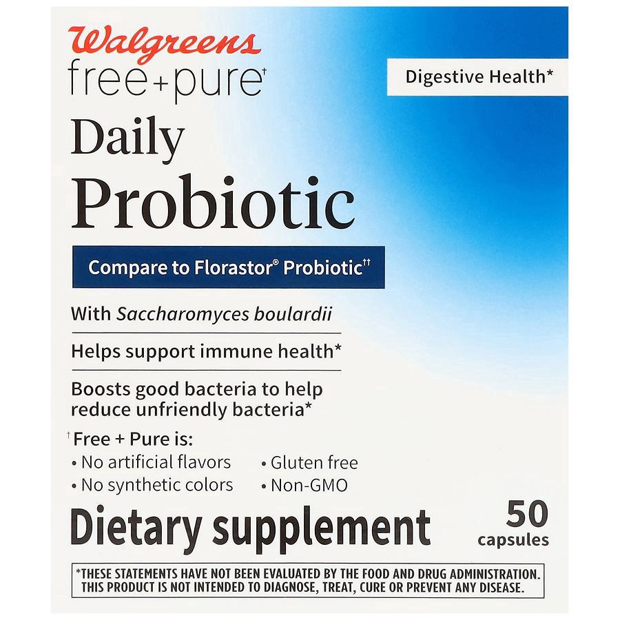 slide 1 of 5, Walgreens Daily Probiotic with Saccharomyces Boulardii, 50 ct