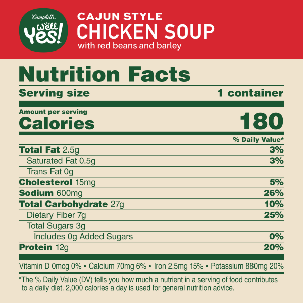 slide 3 of 29, Campbell's Well Yes! Cajun-Style Chicken With Red Beans And Barley Power Soup Microwaveable Bowl, 11.1 oz