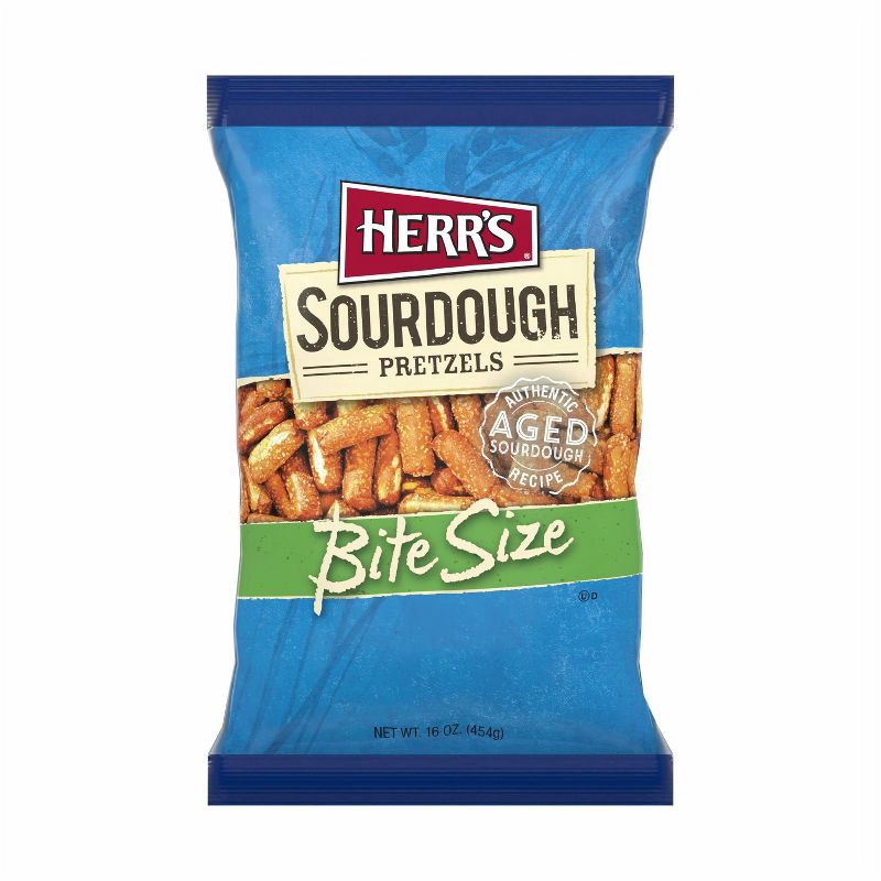 slide 1 of 4, Herr's Sourdough Bite Size Hard Pretzels - 16oz, 16 oz