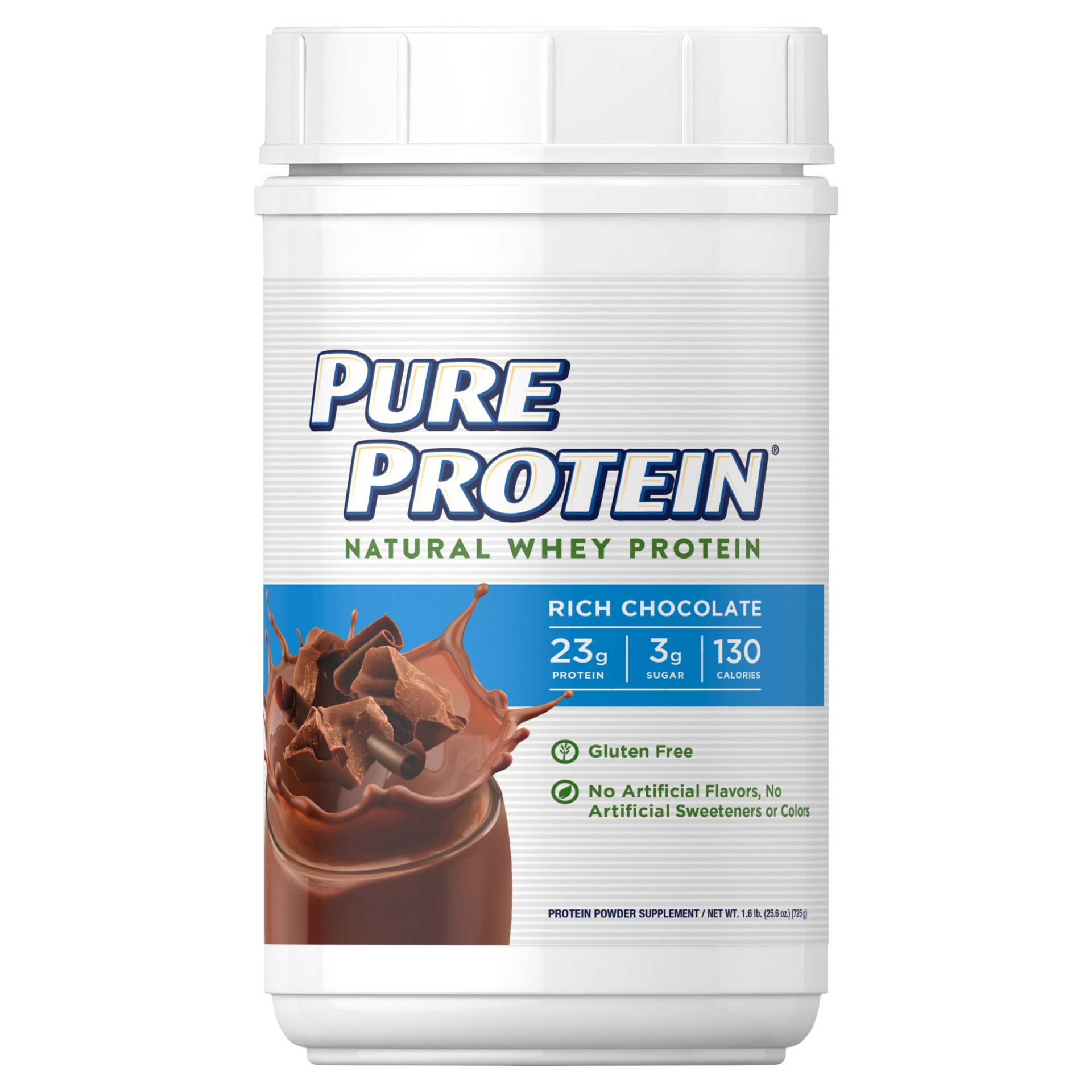 slide 1 of 3, Pure Protein Natural Whey Protein Powder - Rich Chocolate, 25.6 oz