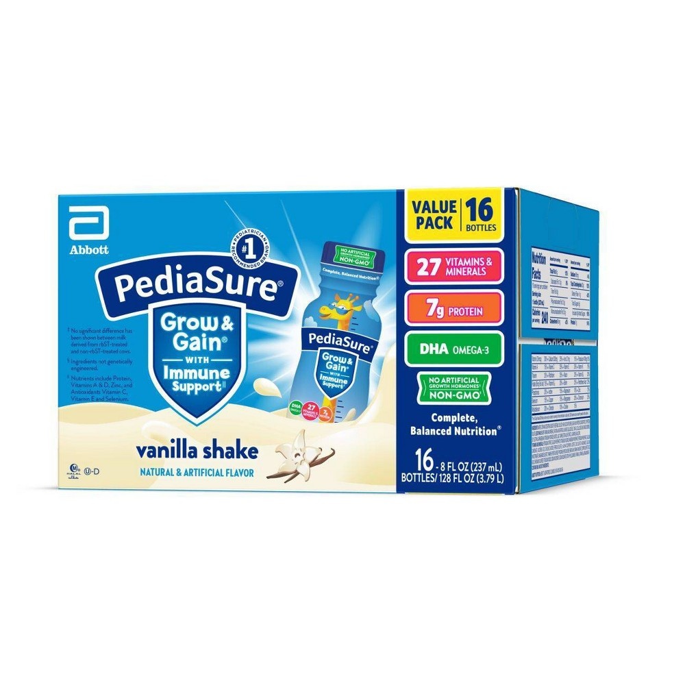 slide 4 of 6, PediaSure Grow & Gain Kids' Nutritional Shake Vanilla, 16 ct, 128 fl oz