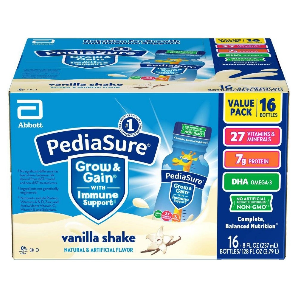 slide 5 of 6, PediaSure Grow & Gain Kids' Nutritional Shake Vanilla, 16 ct, 128 fl oz