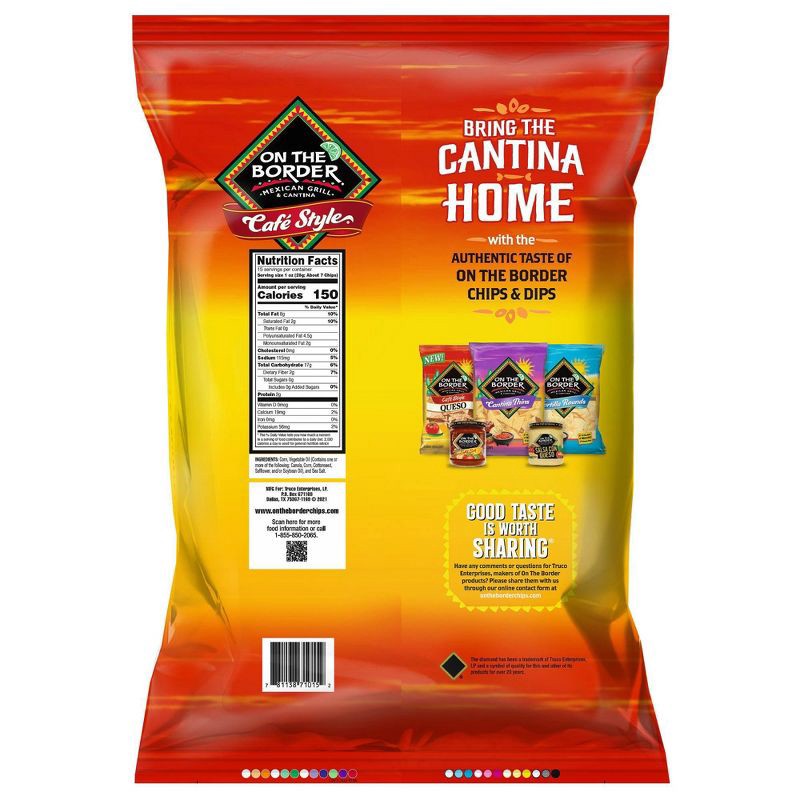 slide 2 of 3, On The Border Café Style Tortilla Chips - 15oz, 15 oz