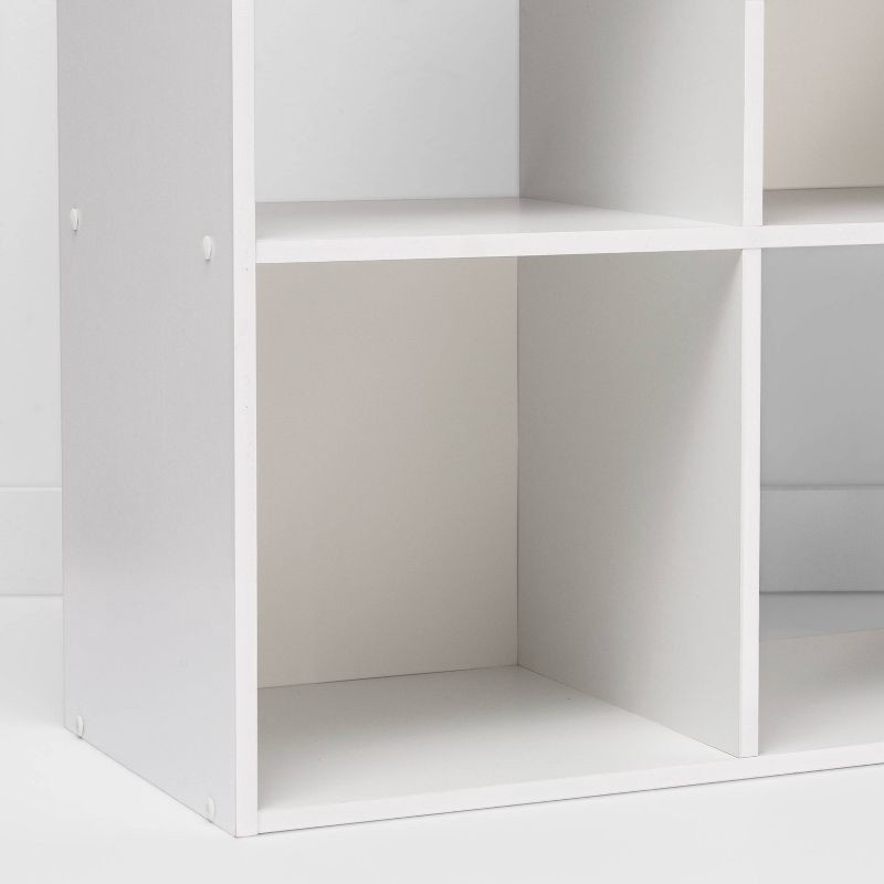 slide 4 of 15, 11" 6 Cube Organizer Shelf White - Room Essentials™: Bookshelf Storage Cubes, Bookcase Cubbies, 3 Shelves, 1 ct