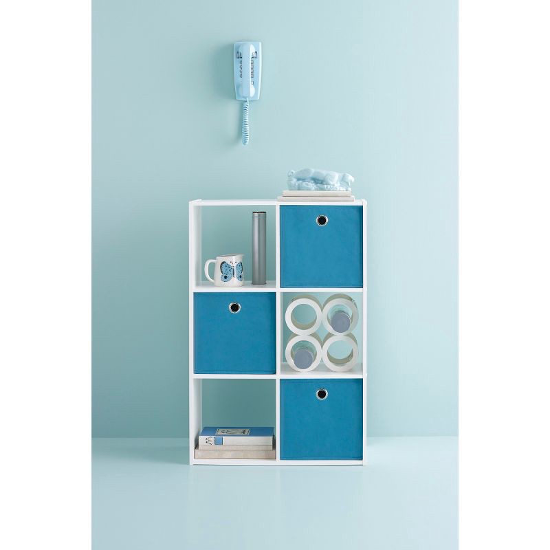 slide 7 of 15, 11" 6 Cube Organizer Shelf White - Room Essentials™: Bookshelf Storage Cubes, Bookcase Cubbies, 3 Shelves, 1 ct