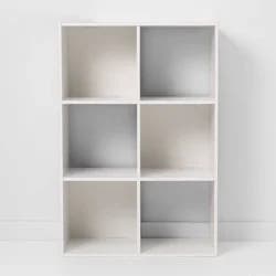 11" 6 Cube Organizer Shelf White - Room Essentials™: Bookshelf Storage Cubes, Bookcase Cubbies, 3 Shelves