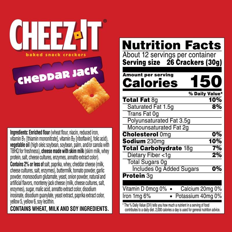 slide 8 of 10, Cheez-It Cheddar Jack Baked Snack Crackers 12.4oz, 12.4 oz