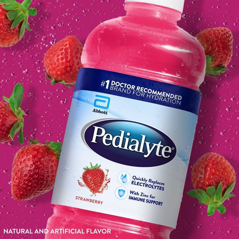 slide 3 of 8, Pedialyte Electrolyte Solution Hydration Drink - Strawberry - 33.8 fl oz, 33.8 fl oz