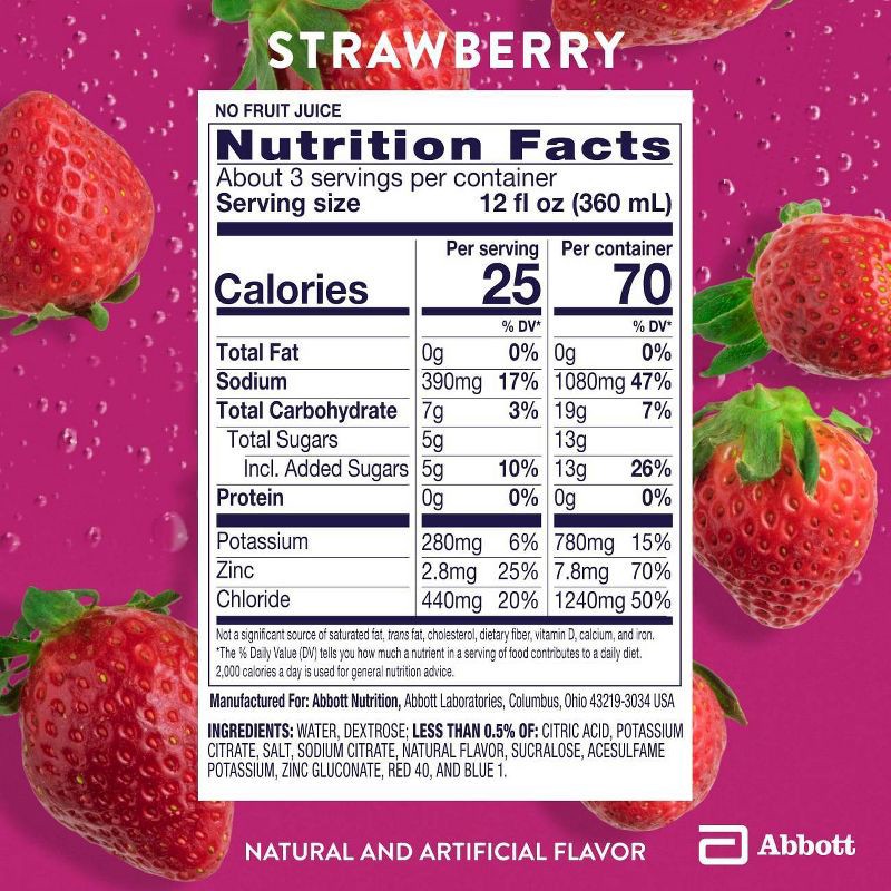slide 7 of 8, Pedialyte Electrolyte Solution Hydration Drink - Strawberry - 33.8 fl oz, 33.8 fl oz