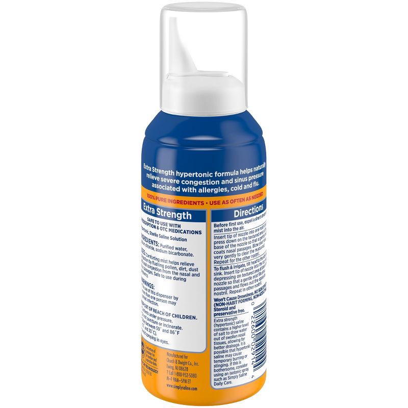 slide 2 of 10, Simply Saline Extra Strength for Severe Congestion Relief Nasal Mist - 4.6oz, 4.6 oz