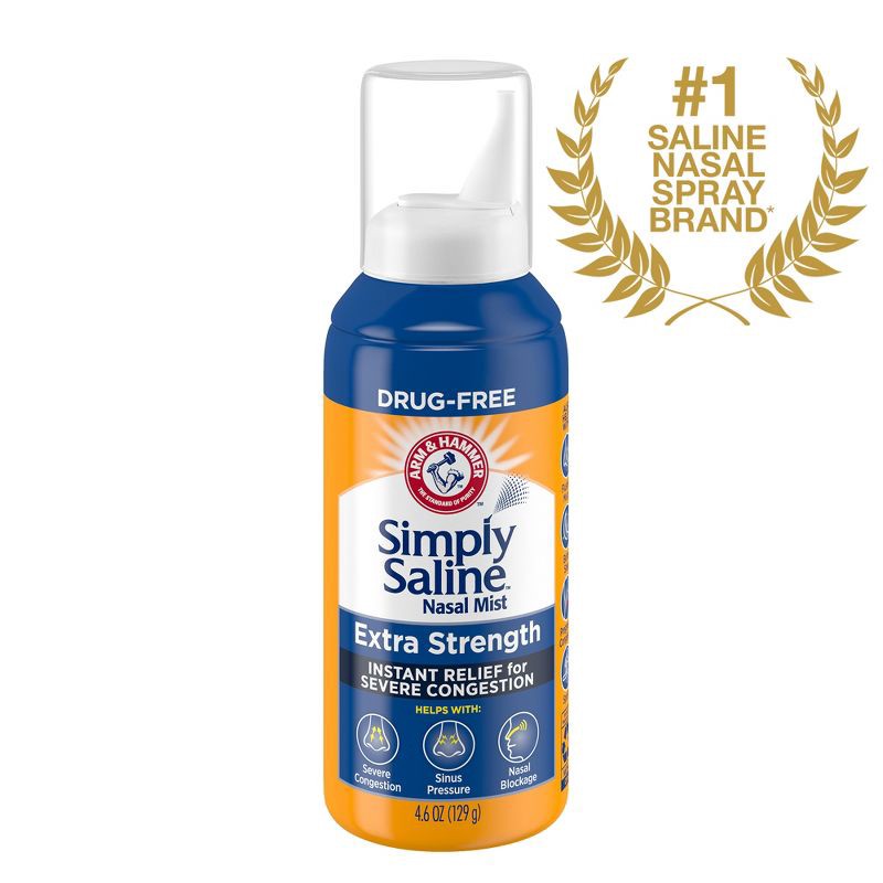 slide 3 of 8, Simply Saline Extra Strength for Severe Congestion Relief Nasal Mist - 4.6oz, 4.6 oz