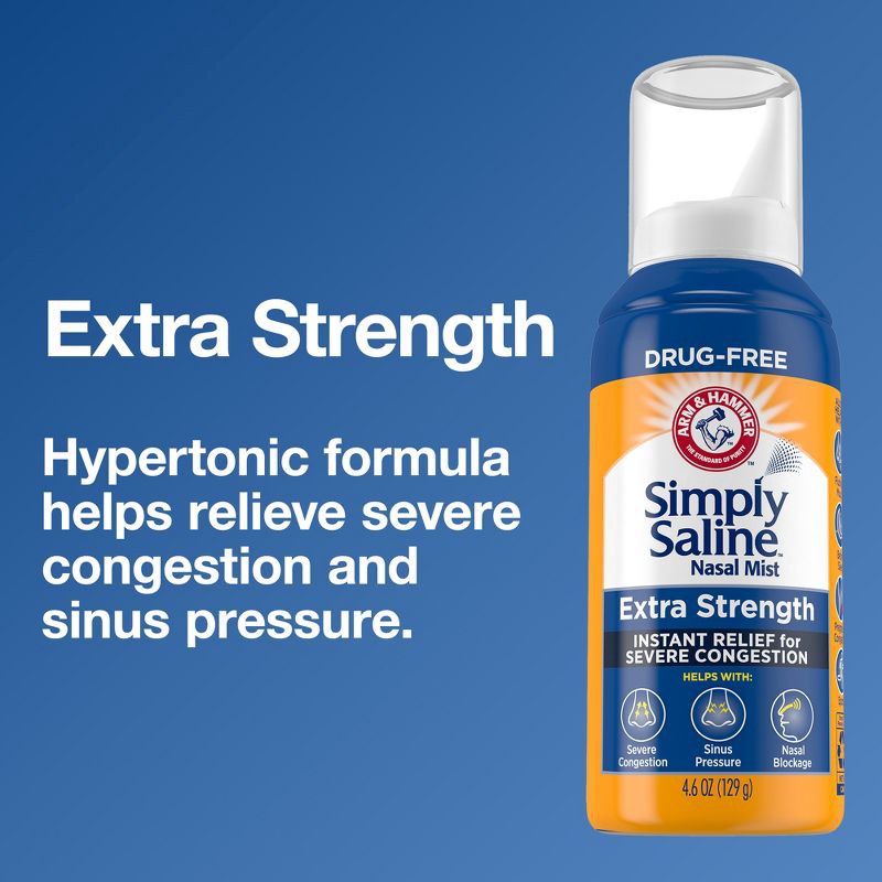 slide 4 of 8, Simply Saline Extra Strength for Severe Congestion Relief Nasal Mist - 4.6oz, 4.6 oz