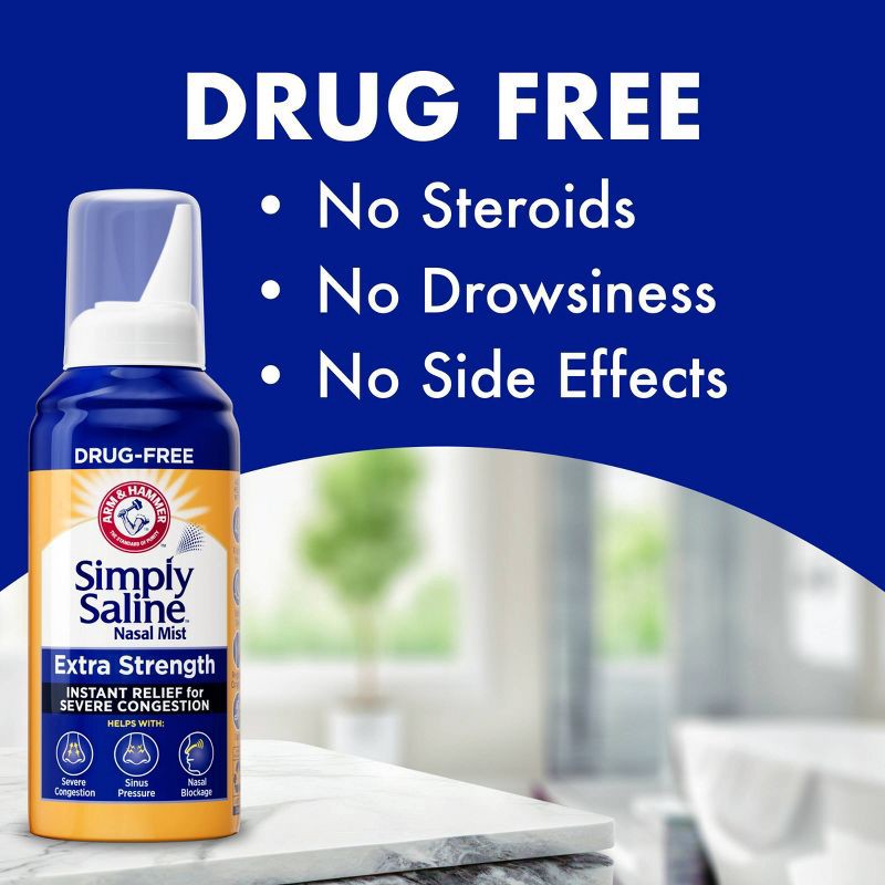 slide 5 of 10, Simply Saline Extra Strength for Severe Congestion Relief Nasal Mist - 4.6oz, 4.6 oz