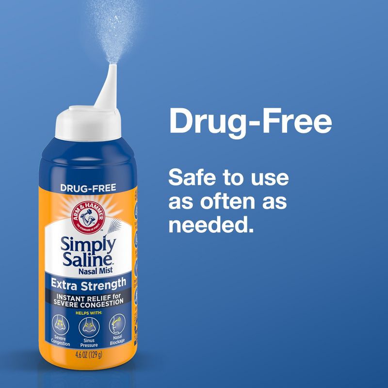 slide 6 of 8, Simply Saline Extra Strength for Severe Congestion Relief Nasal Mist - 4.6oz, 4.6 oz