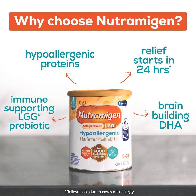 slide 4 of 14, Enfamil Nutramigen LGG Hypoallergenic Powder Infant Formula - 12.6oz, 12.6 oz