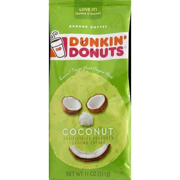 slide 1 of 6, Dunkin' Donuts Coconut Medium Roast Ground Coffee - 11oz, 11 oz