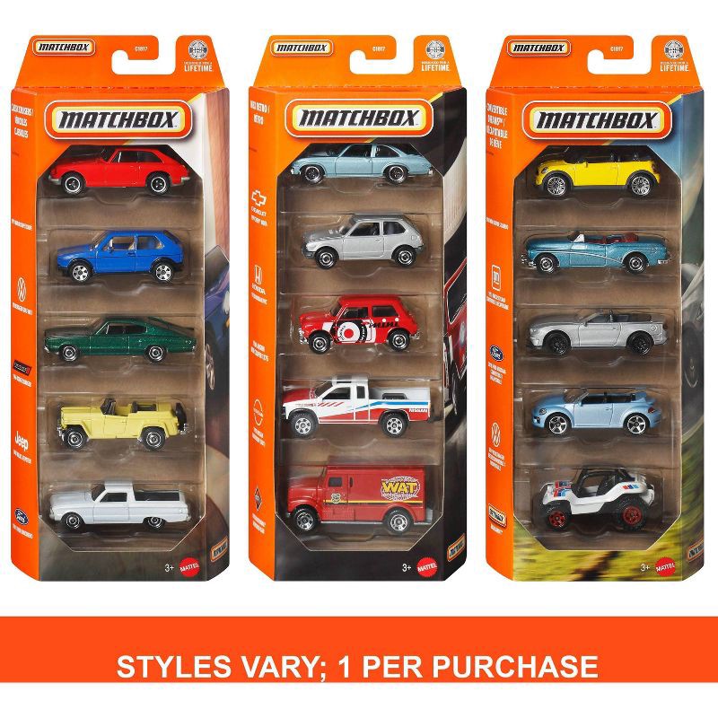 slide 3 of 8, Matchbox 5 Car Pack - Styles may vary, 1 ct