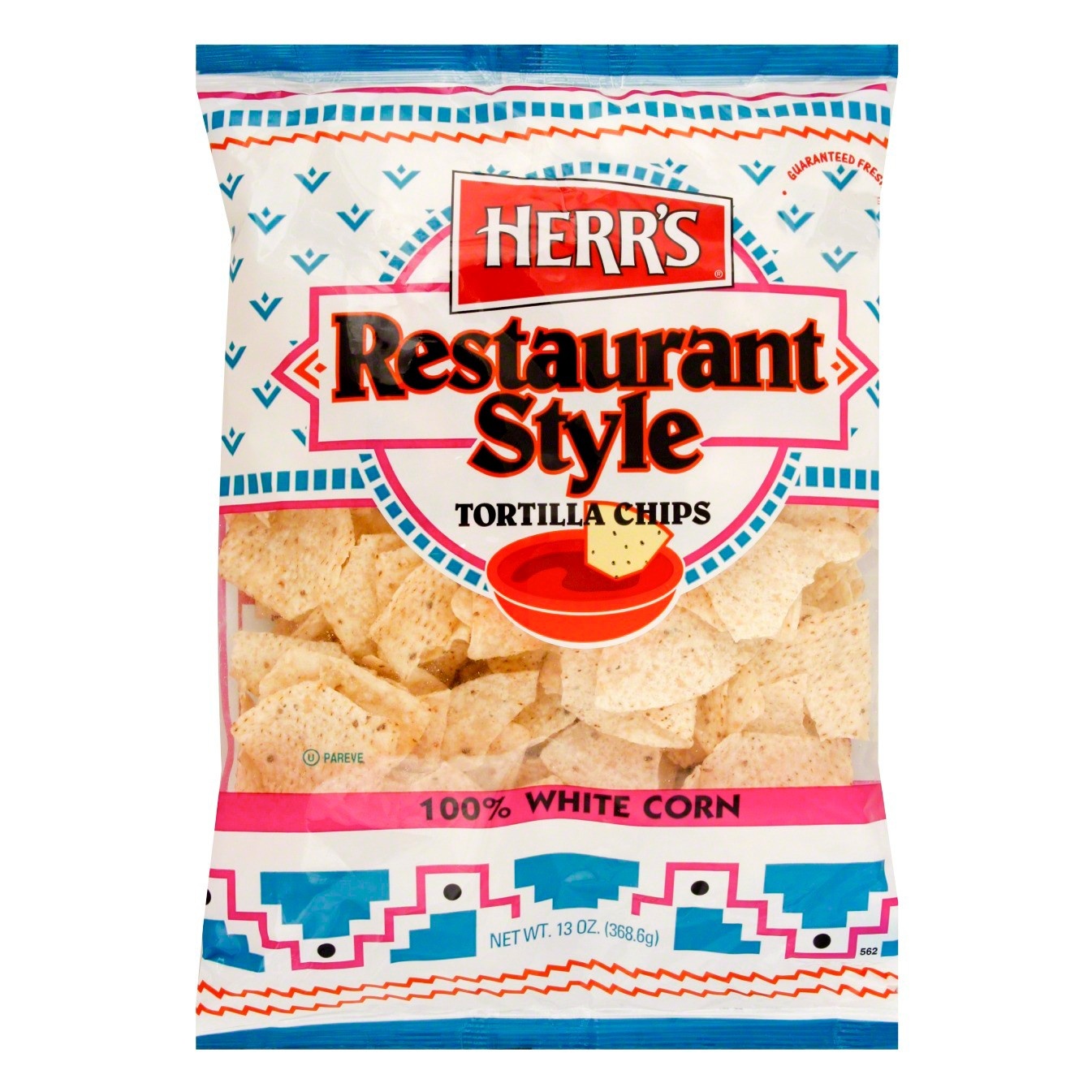 slide 1 of 1, Herr's Restaurant Style White Corn Tortilla Chips, 13 oz