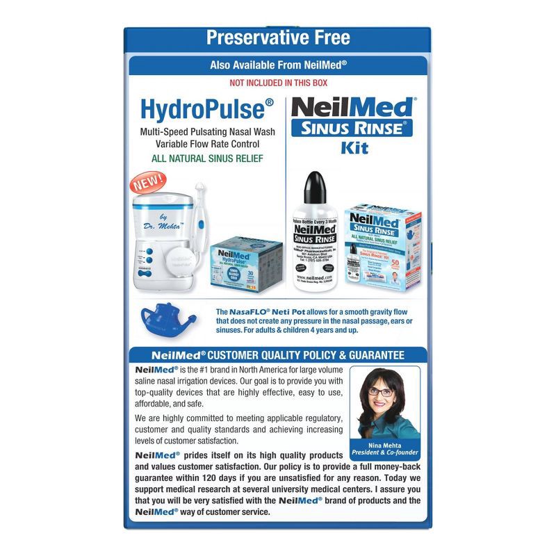 slide 4 of 6, NeilMed NasaFlo Neti Pot Sinus Relief with Premixed Packets - 50ct, 50 ct