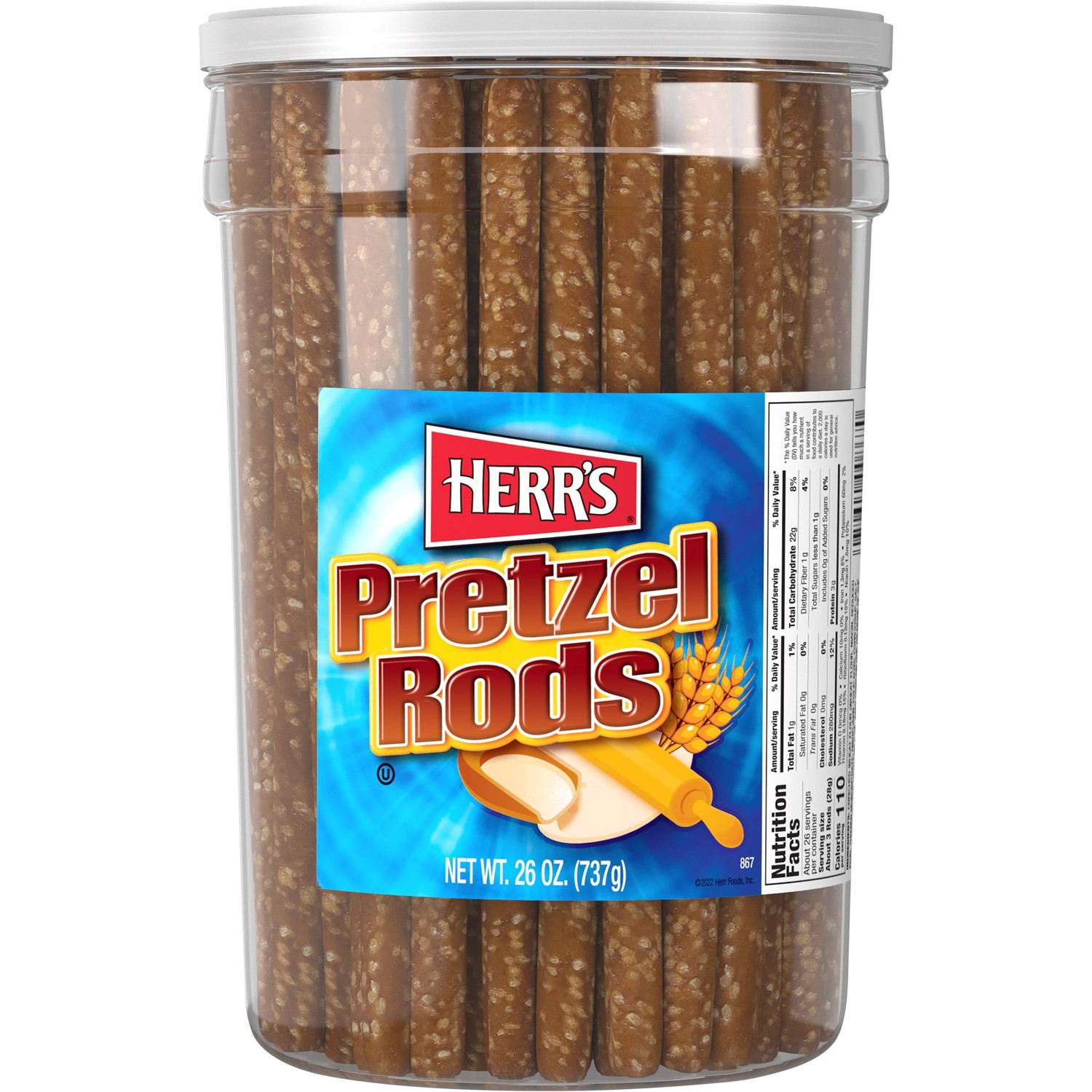 slide 1 of 1, Herr's Pretzel Rods - 28oz, 1.75 lb