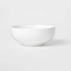 26oz Porcelain Coupe Bowl White - Threshold™: Microwave & Dishwasher Safe, Glazed Round Cereal Bowl, 6" Diameter