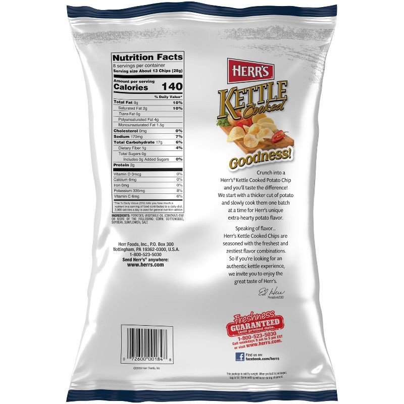 slide 2 of 4, Herr's Original Kettle Cooked Potato Chips - 8oz, 8 oz