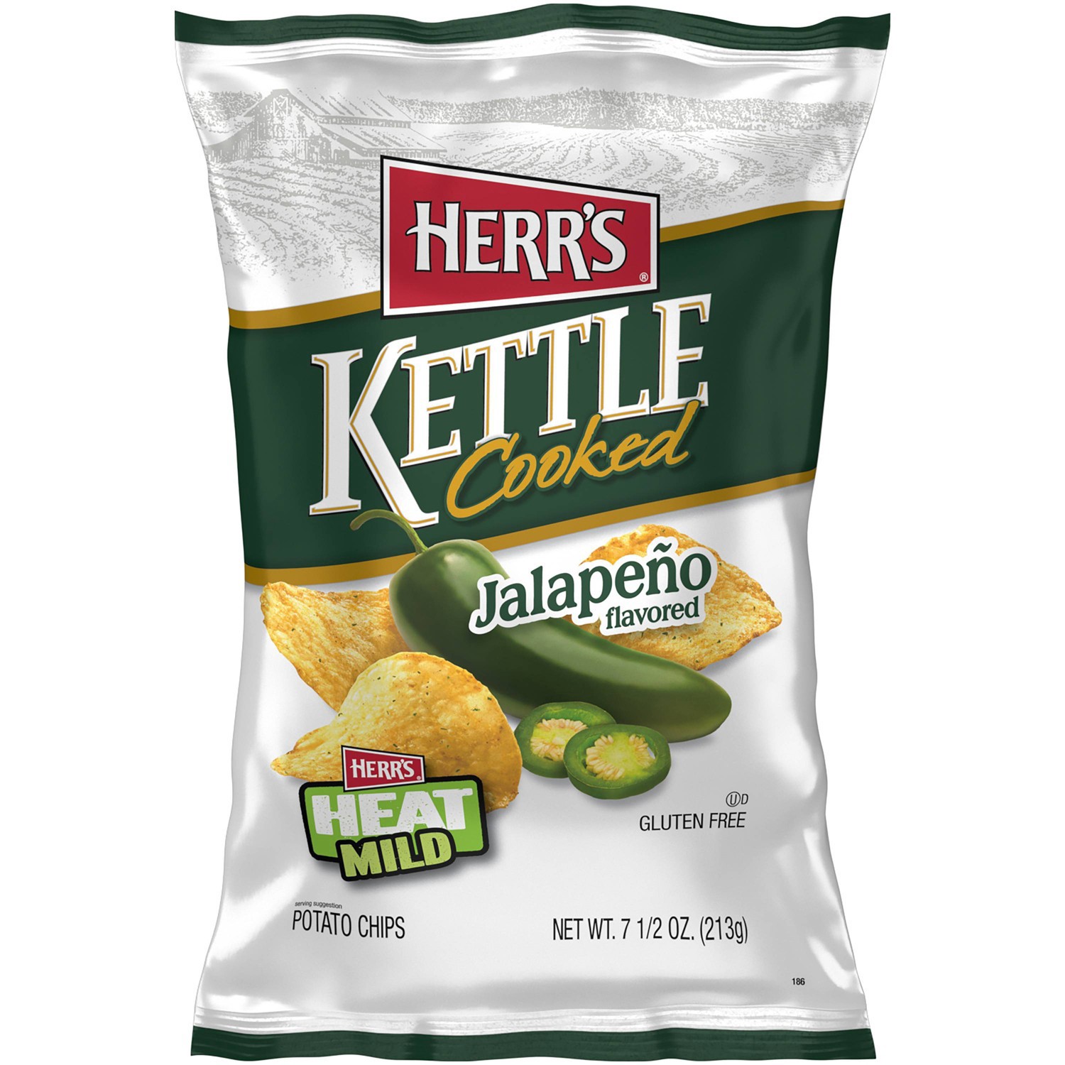 slide 1 of 1, Herr's Jalapeno Flavored Kettle Cooked Potato Chips - 8oz, 8 oz