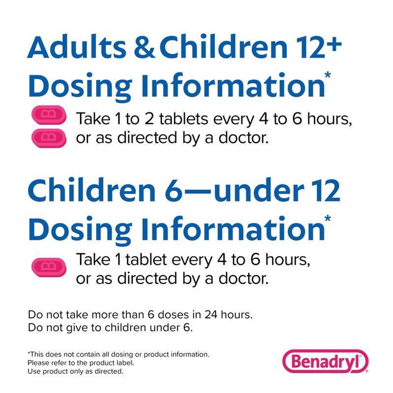 slide 8 of 9, Benadryl Ultratabs Diphenhydramine Antihistamine Cold & Allergy Relief Tablets - 100ct, 100 ct