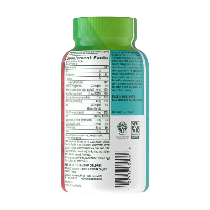 slide 10 of 10, Vitafusion Gorgeous Hair Skin & Nails Supplement Gummies - Raspberry - 135ct, 135 ct