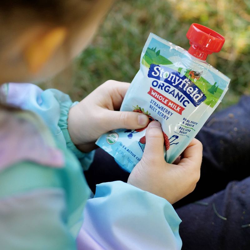 slide 2 of 10, Stonyfield Organic Kids' Strawberry Banana Yogurt - 4ct/3.5oz Pouches, 4 ct; 3.5 oz