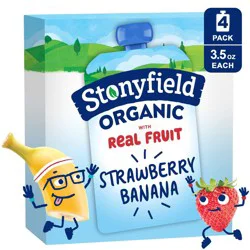 Stonyfield Organic Kids' Strawberry Banana Yogurt - 4ct/3.5oz Pouches