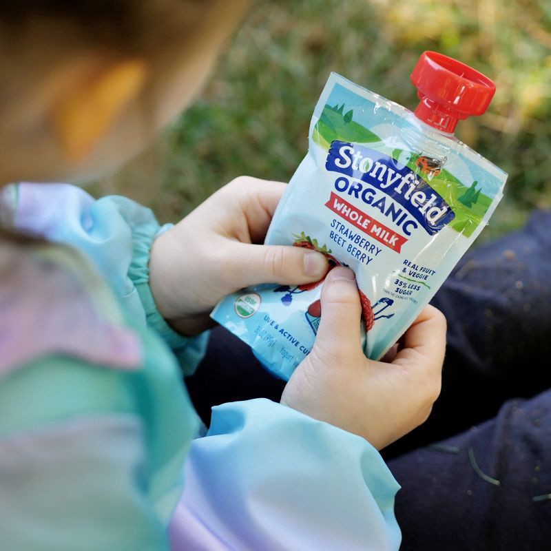 slide 4 of 9, Stonyfield Organic Whole Milk Strawberry Beet Berry Kids' Yogurt - 4ct/3.7oz Pouches, 4 ct; 3.7 oz