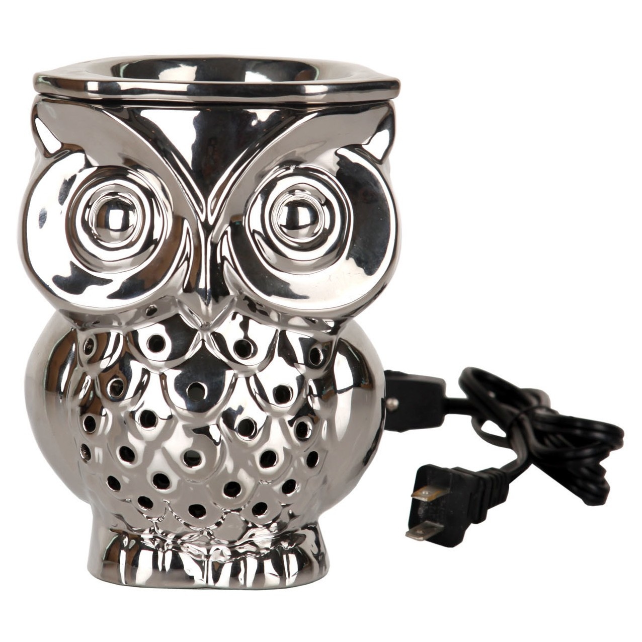 slide 1 of 1, Home Scents by Chesapeake Bay Candle Owl Shaped Electric Warmer - Silver, 1 ct