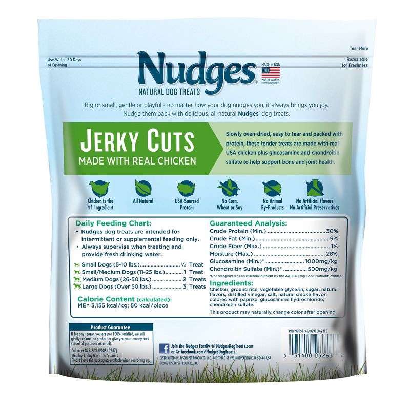 slide 2 of 3, Blue Buffalo Nudges Jerky Cuts Natural Dog Treats with Chicken Flavor - 16oz, 16 oz