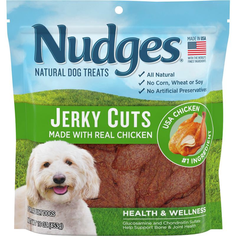 slide 1 of 3, Blue Buffalo Nudges Jerky Cuts Natural Dog Treats with Chicken Flavor - 16oz, 16 oz