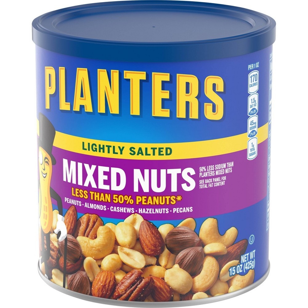 slide 8 of 10, Planters Lightly Salted Mixed Nuts, 15 oz