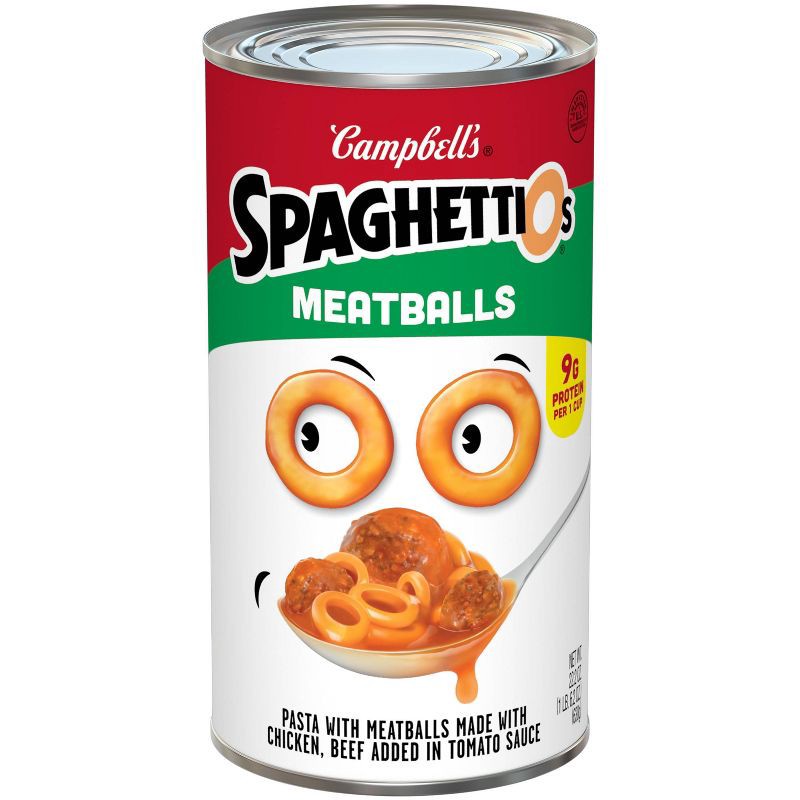slide 1 of 11, Campbell's SpaghettiOs with Meatballs - 22.2oz, 22.2 oz