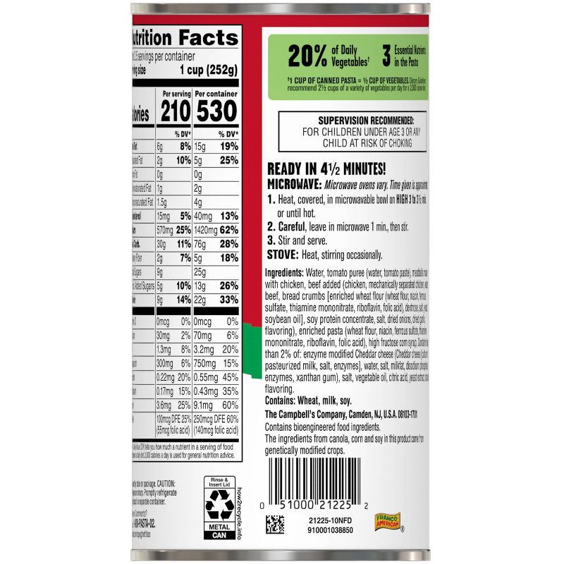 slide 10 of 11, Campbell's SpaghettiOs with Meatballs - 22.2oz, 22.2 oz