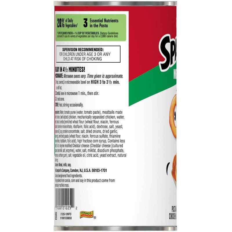 slide 11 of 11, Campbell's SpaghettiOs with Meatballs - 22.2oz, 22.2 oz