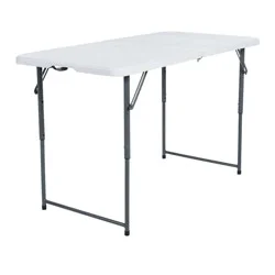 4" Peakform Adjustable Height Folding Table Off White