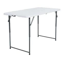 4" Peakform Adjustable Height Folding Table Off White