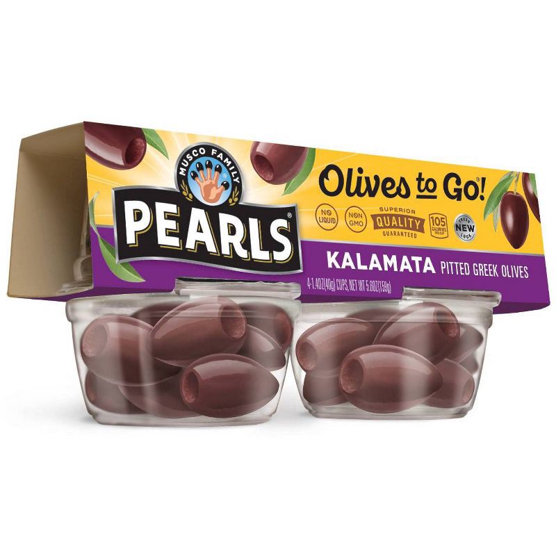 slide 1 of 3, Pearls Kalamata Olives to Go - 4ct, 4 ct