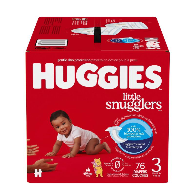 slide 2 of 14, Huggies Little Snugglers Diapers - Size 3 - 76ct, 3 x 76 ct