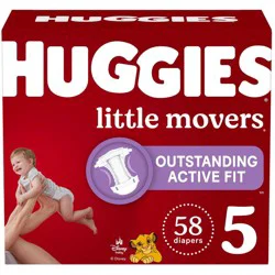 Huggies Little Movers Active Fit Diapers - Size 5 - 58ct