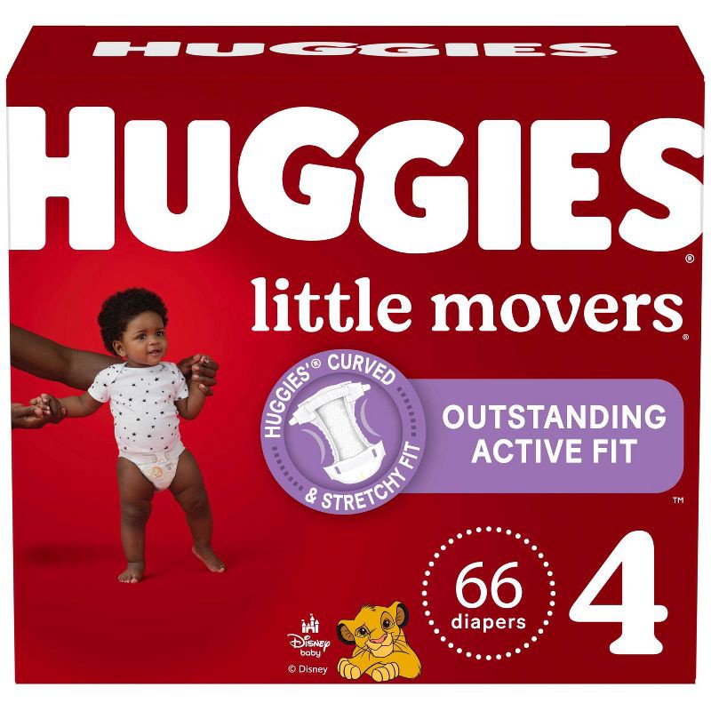 slide 1 of 13, Huggies Little Movers Active Fit Diapers - Size 4 - 66ct, 4 x 66 ct