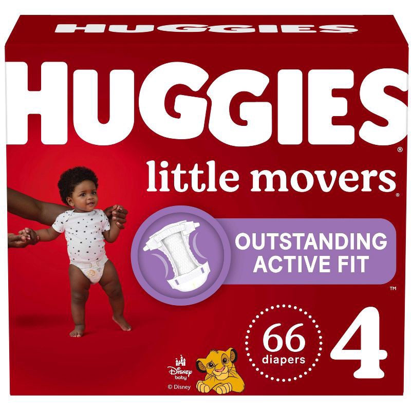 slide 1 of 14, Huggies Little Movers Active Fit Diapers - Size 4 - 66ct, 4 x 66 ct