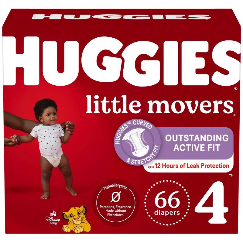 slide 1 of 13, Huggies Little Movers Baby Disposable Diapers - Size 4 - 66ct, 4 x 66 ct