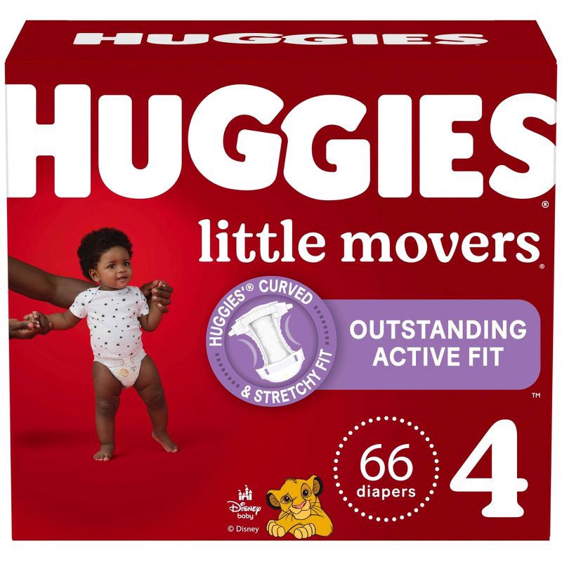 slide 1 of 9, Huggies Little Movers Diapers - Size 4 - 66ct, 4 x 66 ct