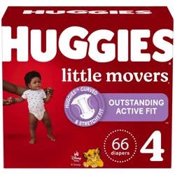 Huggies Little Movers Active Fit Diapers - Size 4 - 66ct