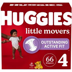 Huggies Little Movers Active Fit Diapers - Size 4 - 66ct